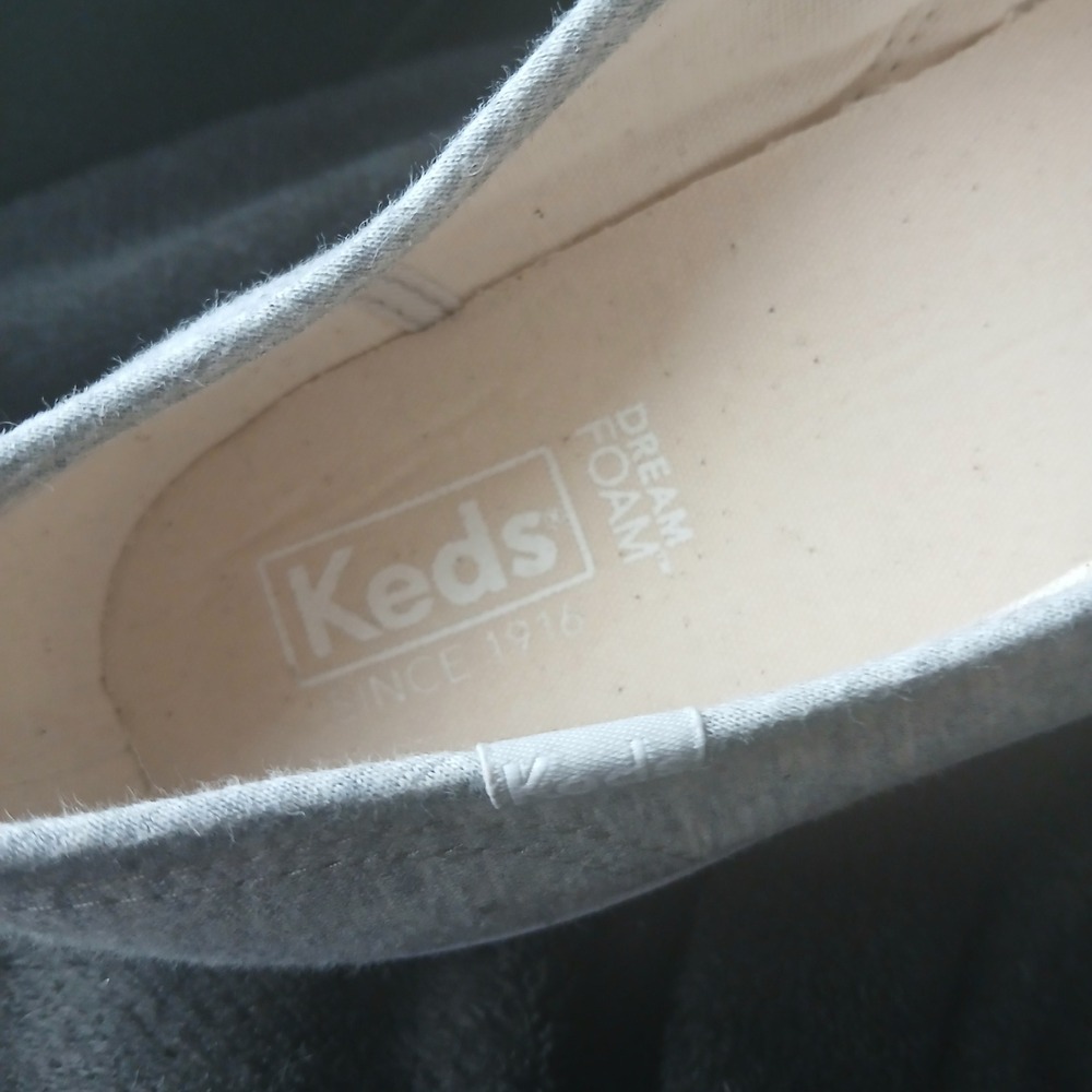 Keds Champion Jersey Sneakers 9 Grey Low Top Lace Up Dream Foam WF61526 - Picture 5 of 10
